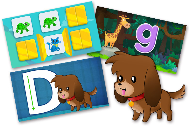 Some examples of the Reading Eggs Junior activities